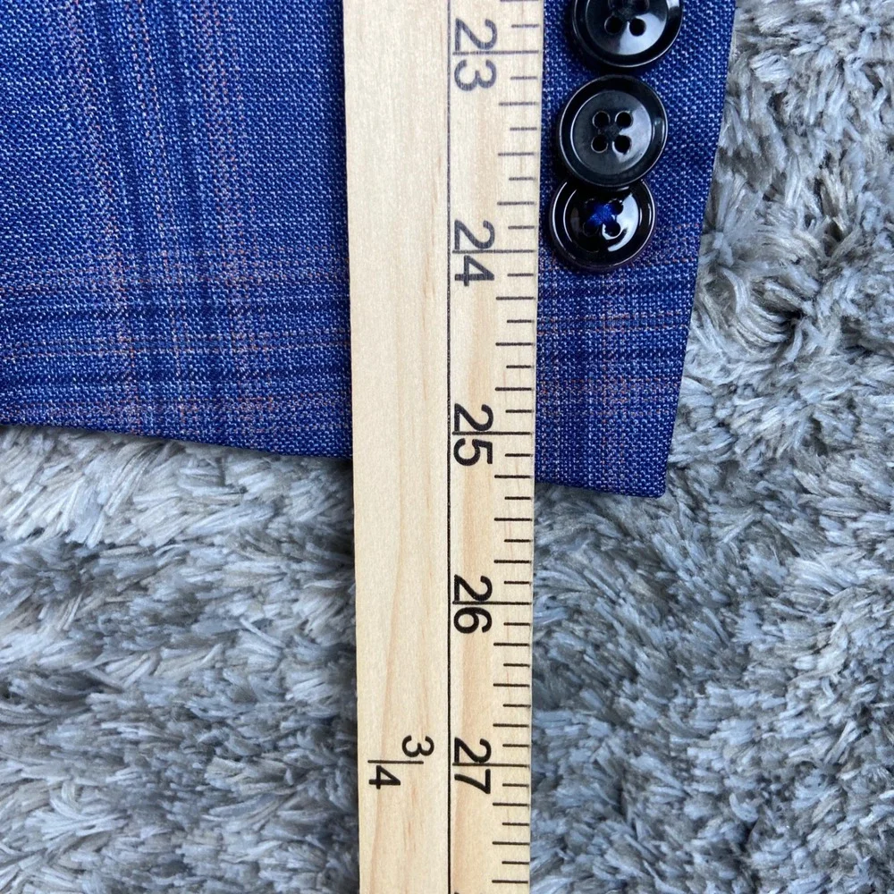 Ted Baker Endurance Jay SPJ Sport Coat Mens 40R Blue Plaid Wool Blazer Jacket